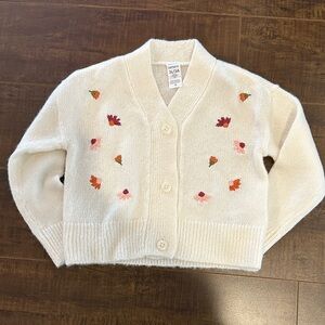 Carter's Cream Cardigan with Floral Accents